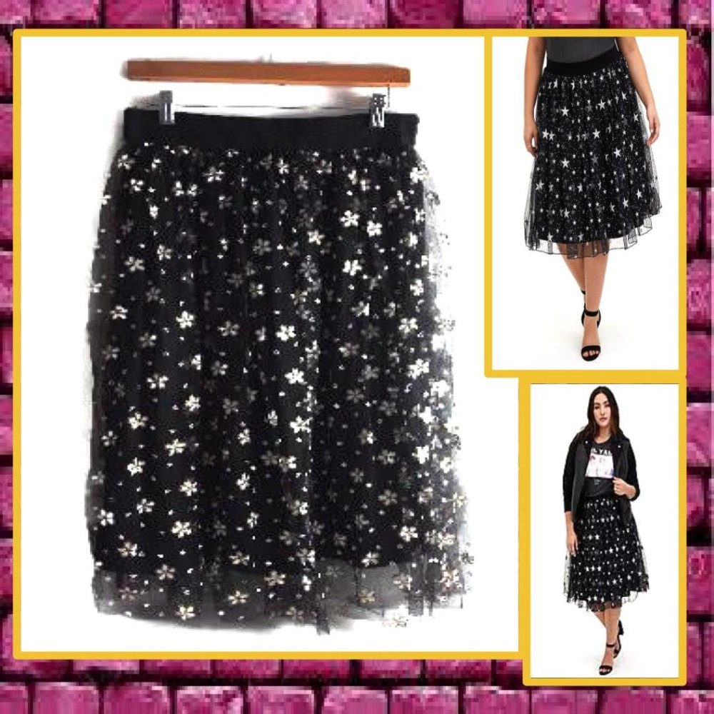 Metro Girl Tulle Applique Lined Skirt